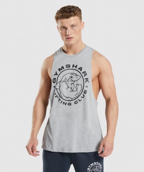 Podkoszulki Gymshark Legacy Drop Arm Męskie Głęboka Szare | PL 082RAV